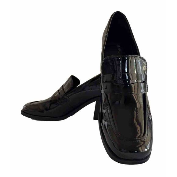 Marc Fisher KChris Penny Loafers Womens Size 6M Black Patent Leather Block Heel - Picture 2 of 13